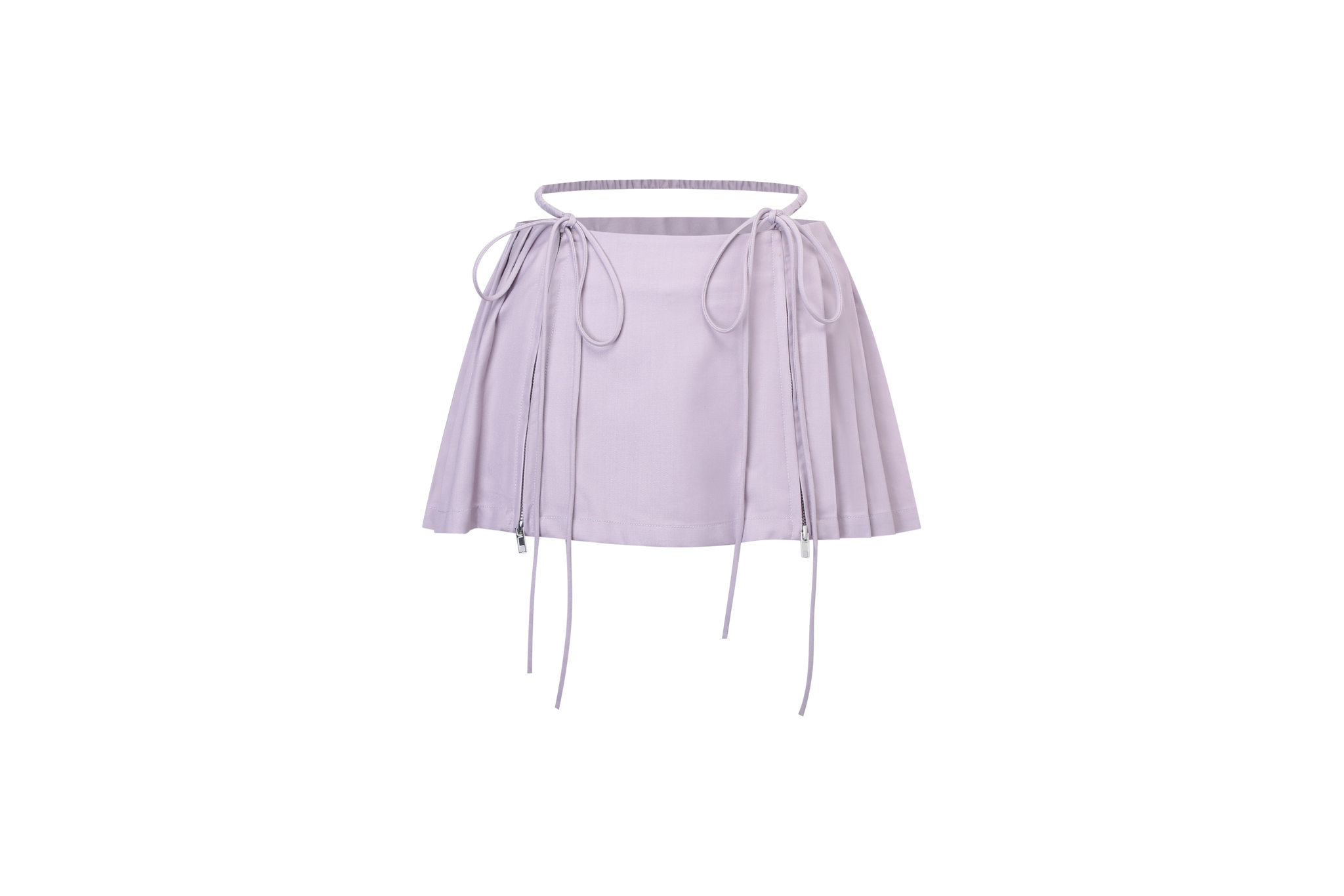 Nodress Purple Low-ウエスト Pleated Satin Mini-Skirt Nodress Purple Low-Waist Pleated Satin Mini-Skirt – Nφdress