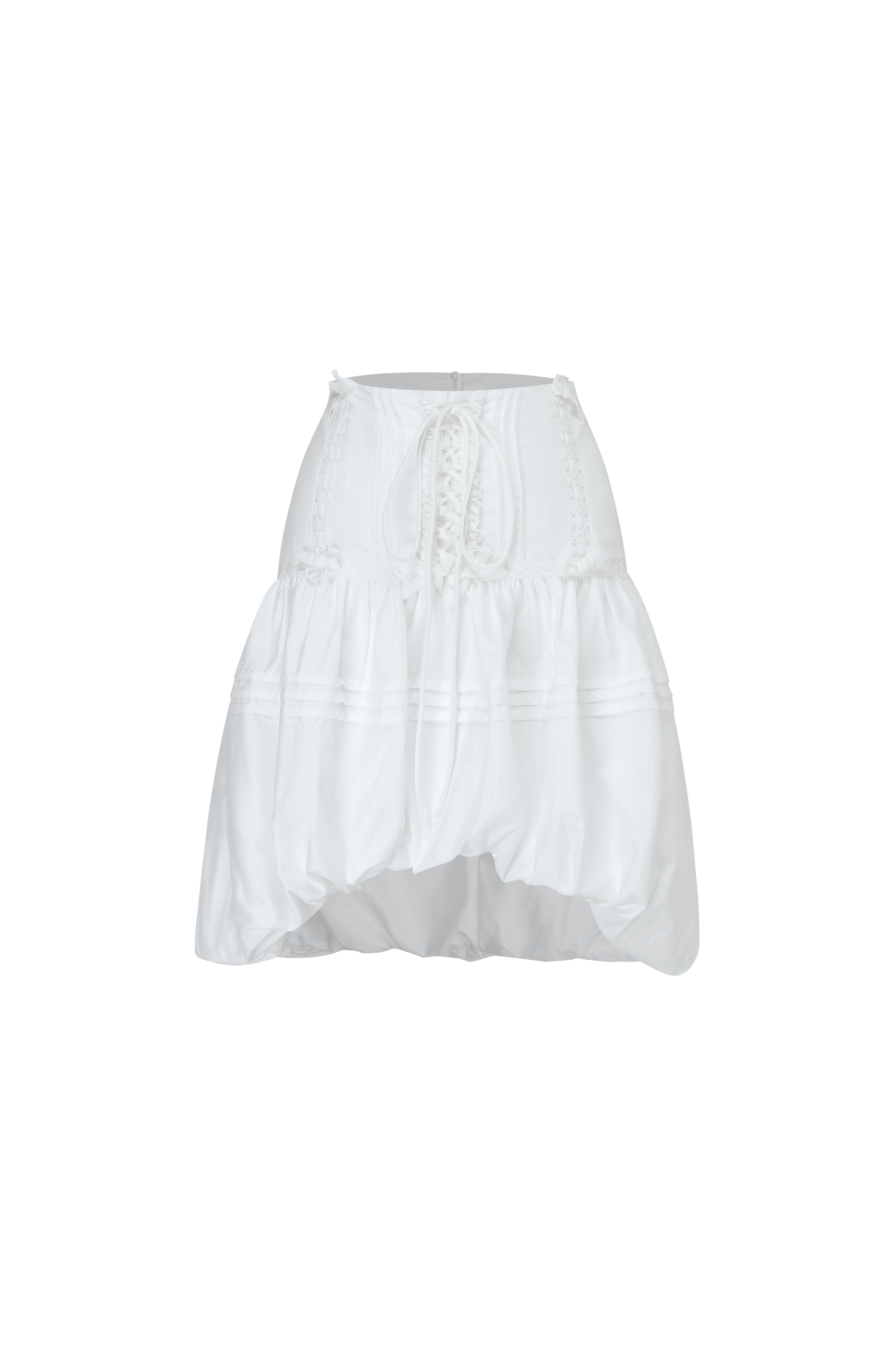 Nodress White Lace Patchwork Bud Skirt（Brooch Not Included