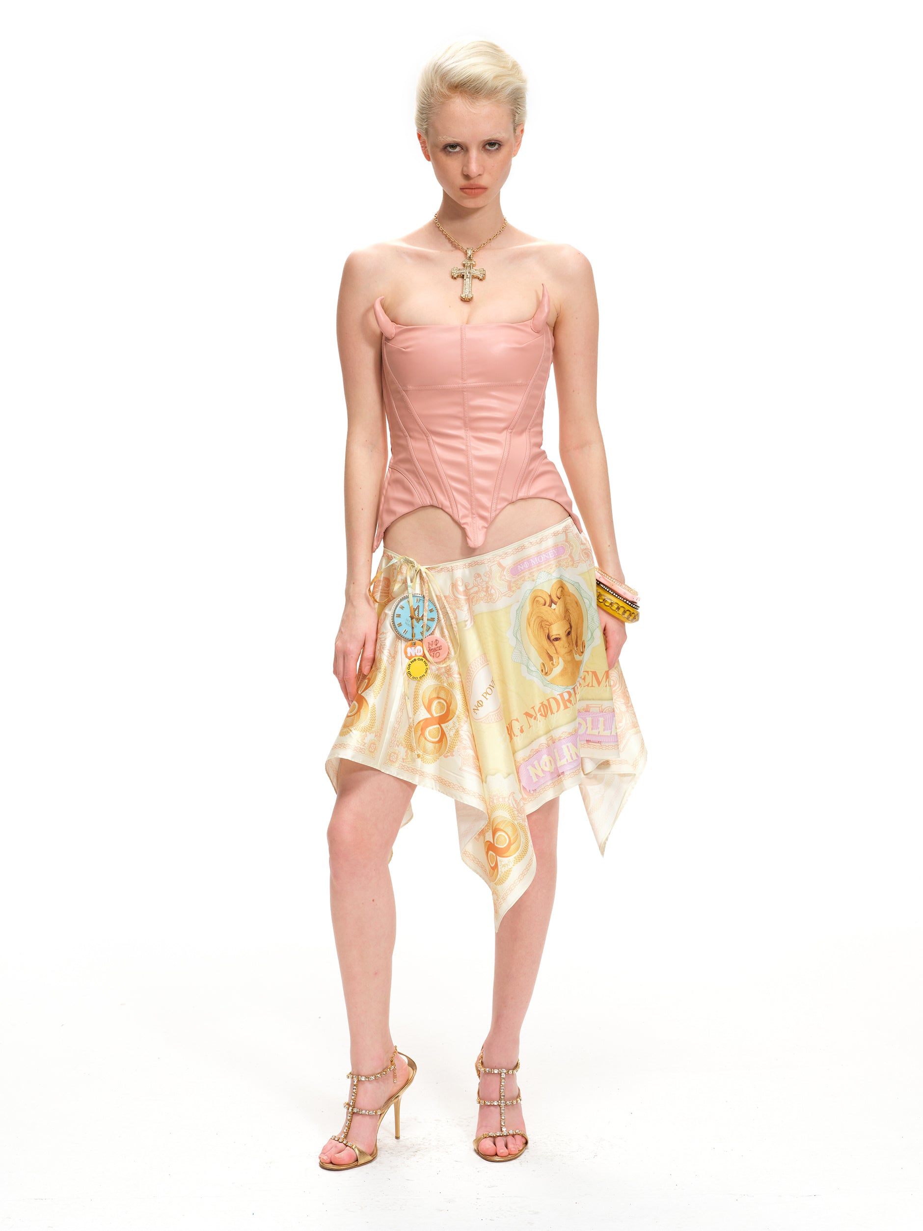 ミニスカート NOmoney Satin Skirt (Wearable as Top) NOmoney