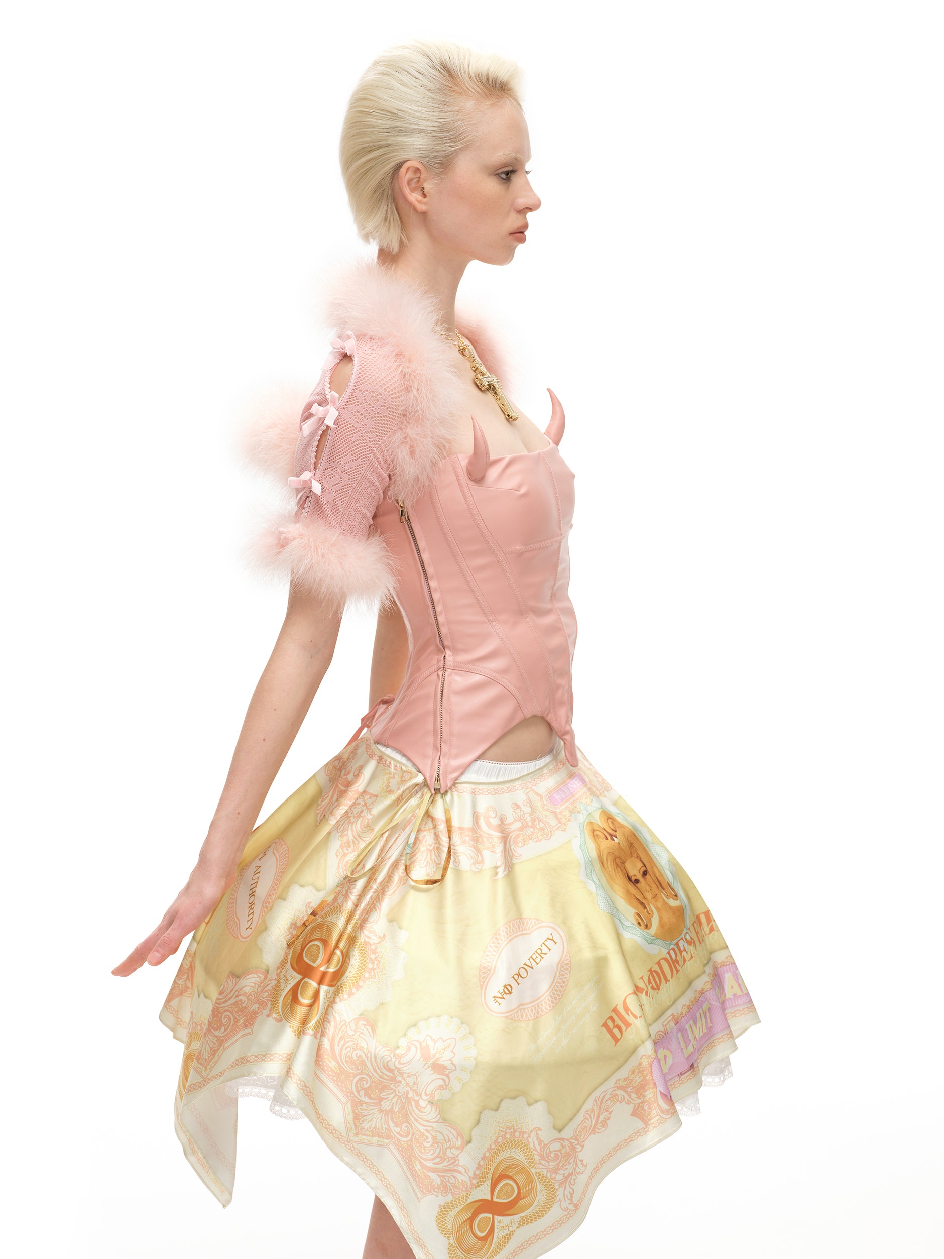 Pink Faux Leather Devil Horn Corset – Nφdress