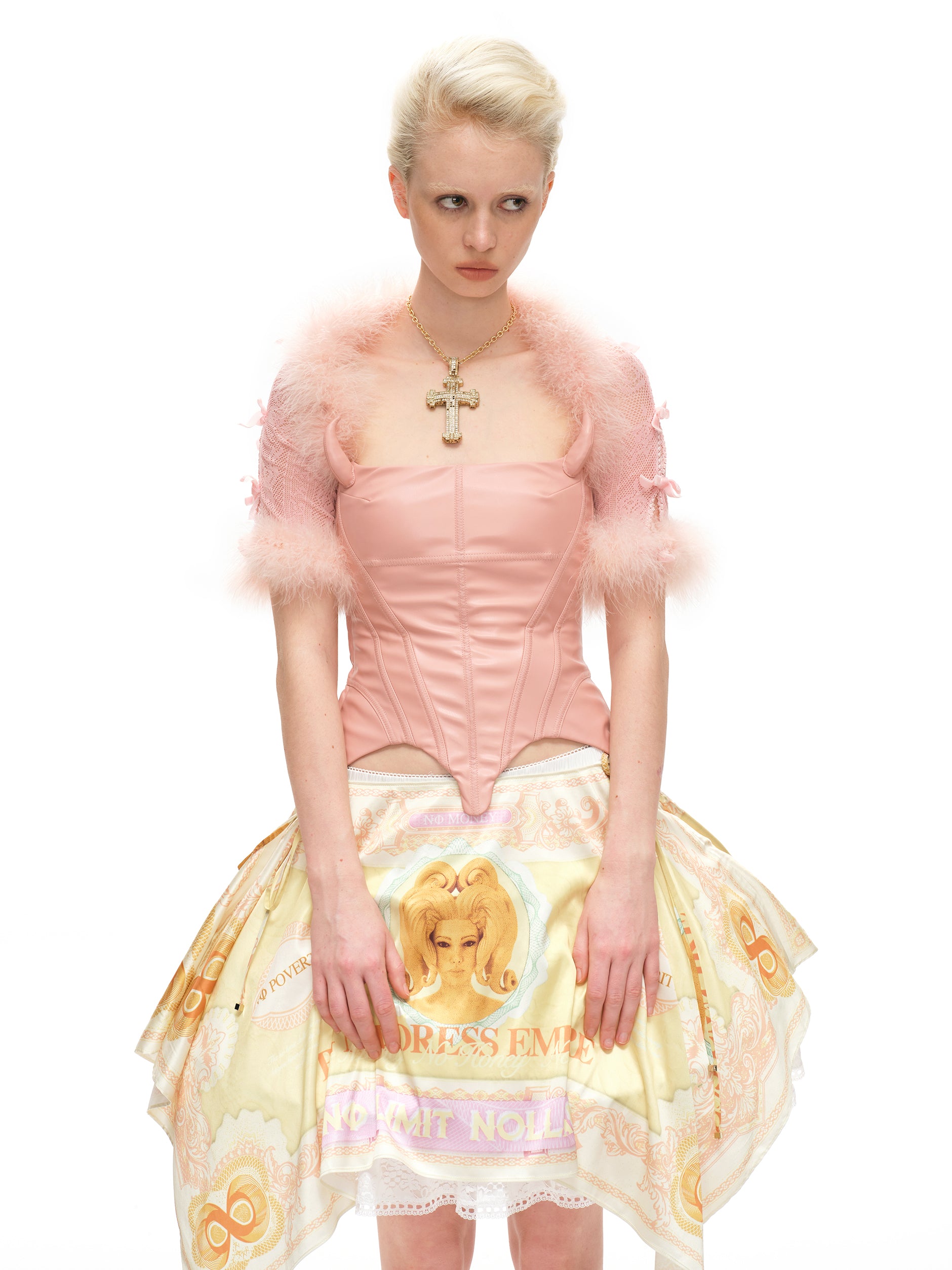 Pink Ostrich Feather Lace Shrug – Nφdress