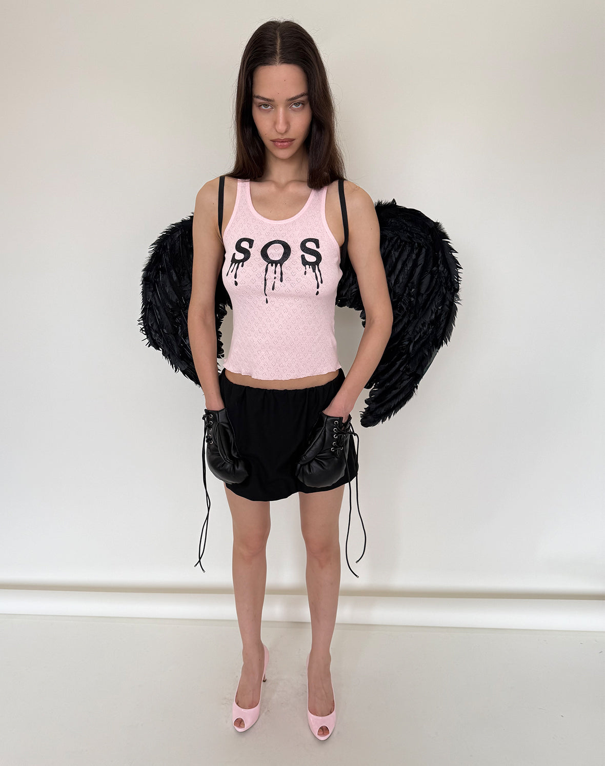 Black Faux Leather Boxing Glove Mini Skirt – Nφdress