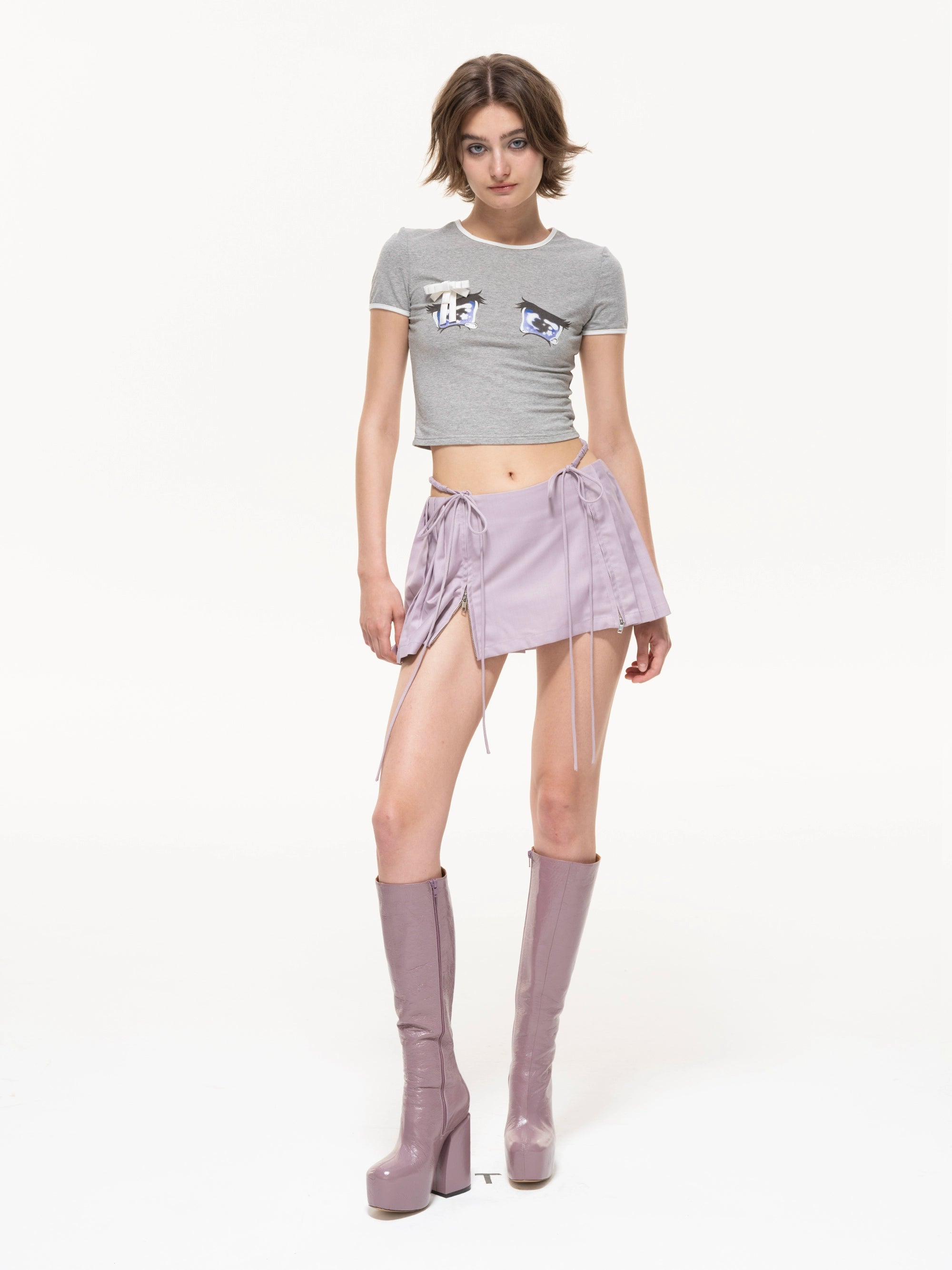 Nodress Gray "No Cry" Crying Eyes Printed T-ShirtBrooch Not Included Ndress Nodress Gray "No Cry" Crying Eyes Printed T-ShirtBrooch Not Included Ndress