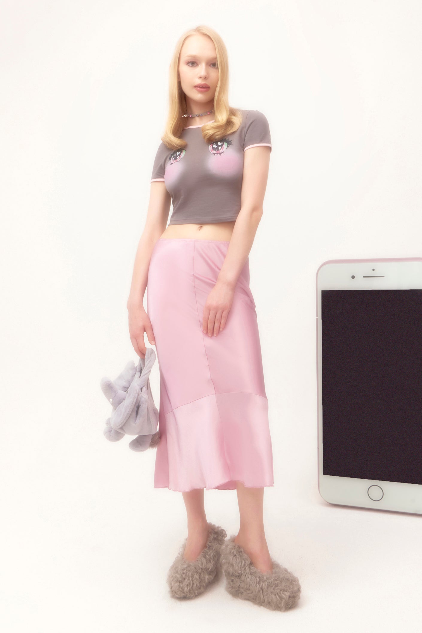 ミニスカート Nodress Baby Pink Satin Fishtail Skirt Nodress Baby Pink Satin Fishtail Skirt – Nφdress