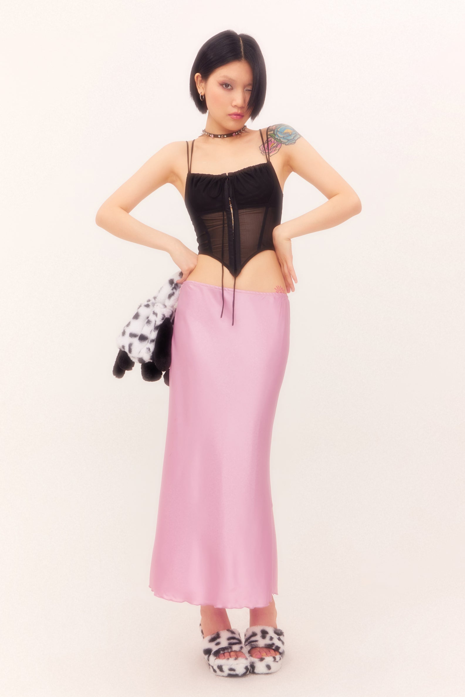 ミニスカート Nodress Baby Pink Satin Fishtail Skirt Nodress Baby Pink Satin Fishtail Skirt (NODRESS/ミニスカート
