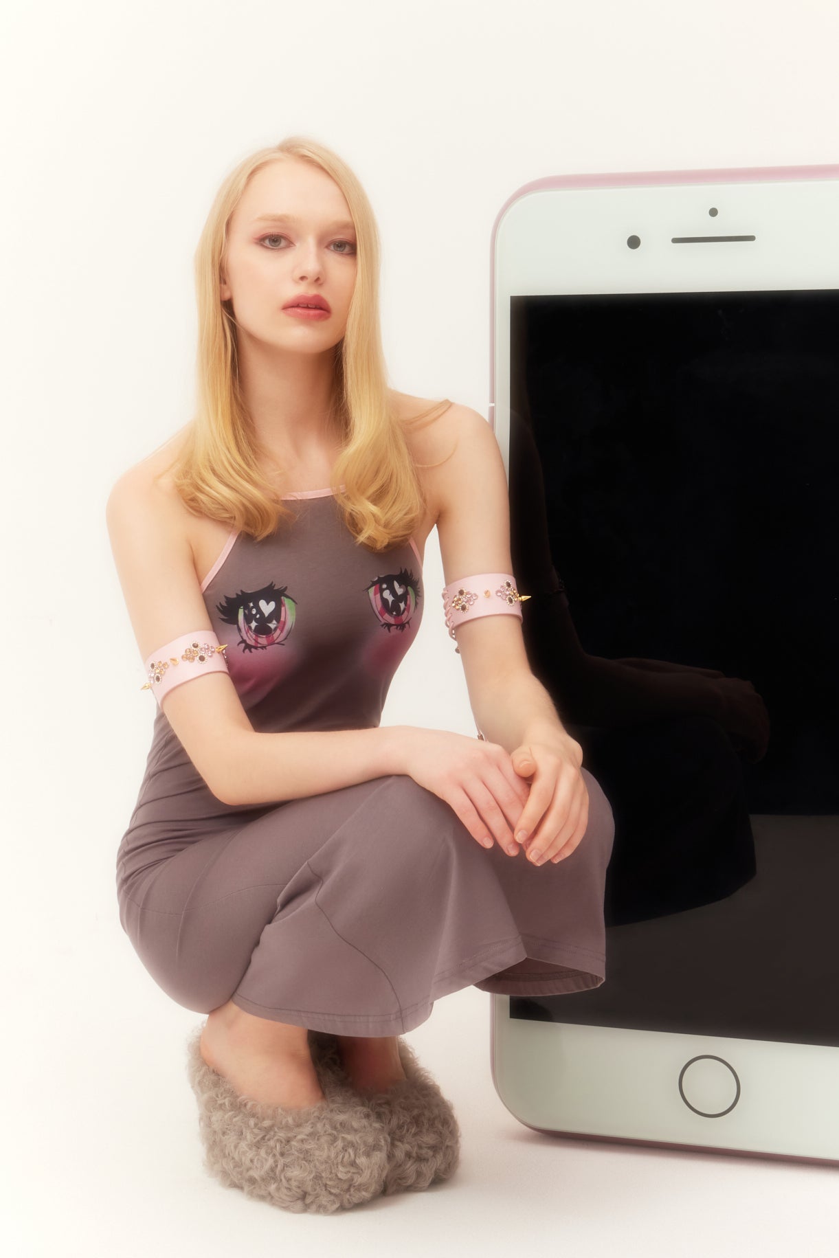 アクセサリーその他 Nodress Pink Rhinestone Rivet Leather Armlets 30%Off Nodress Pink Rhinestone Rivet Leather Armlets – Nφdress