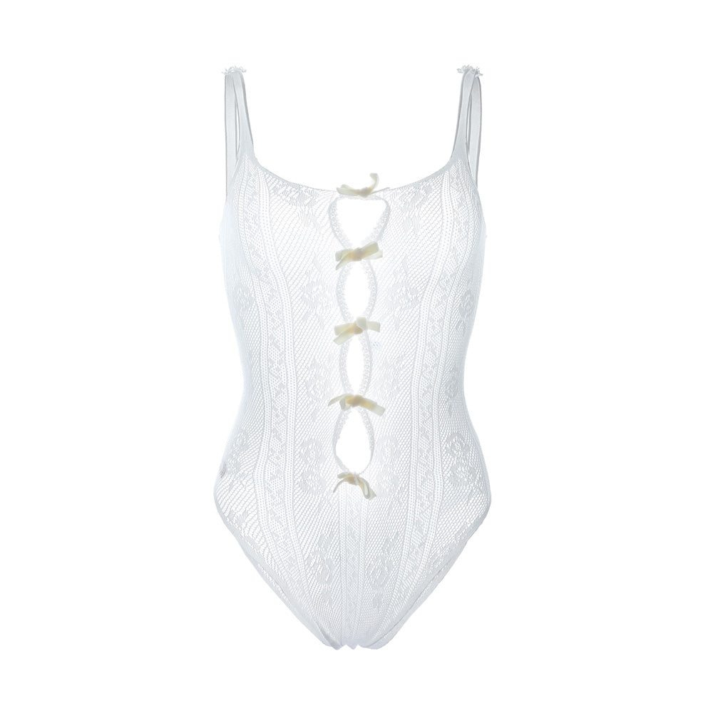 【pharfaite】Chic Ribbon Lace Leotard pharfaite】Chic Ribbon Lace Leotard ブラック