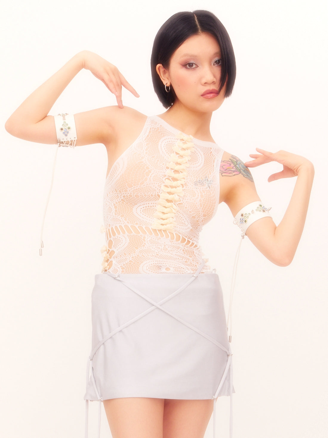 アクセサリーその他 Nodress Pink Rhinestone Rivet Leather Armlets 30%Off Nodress Pink Rhinestone Rivet Leather Armlets – Nφdress
