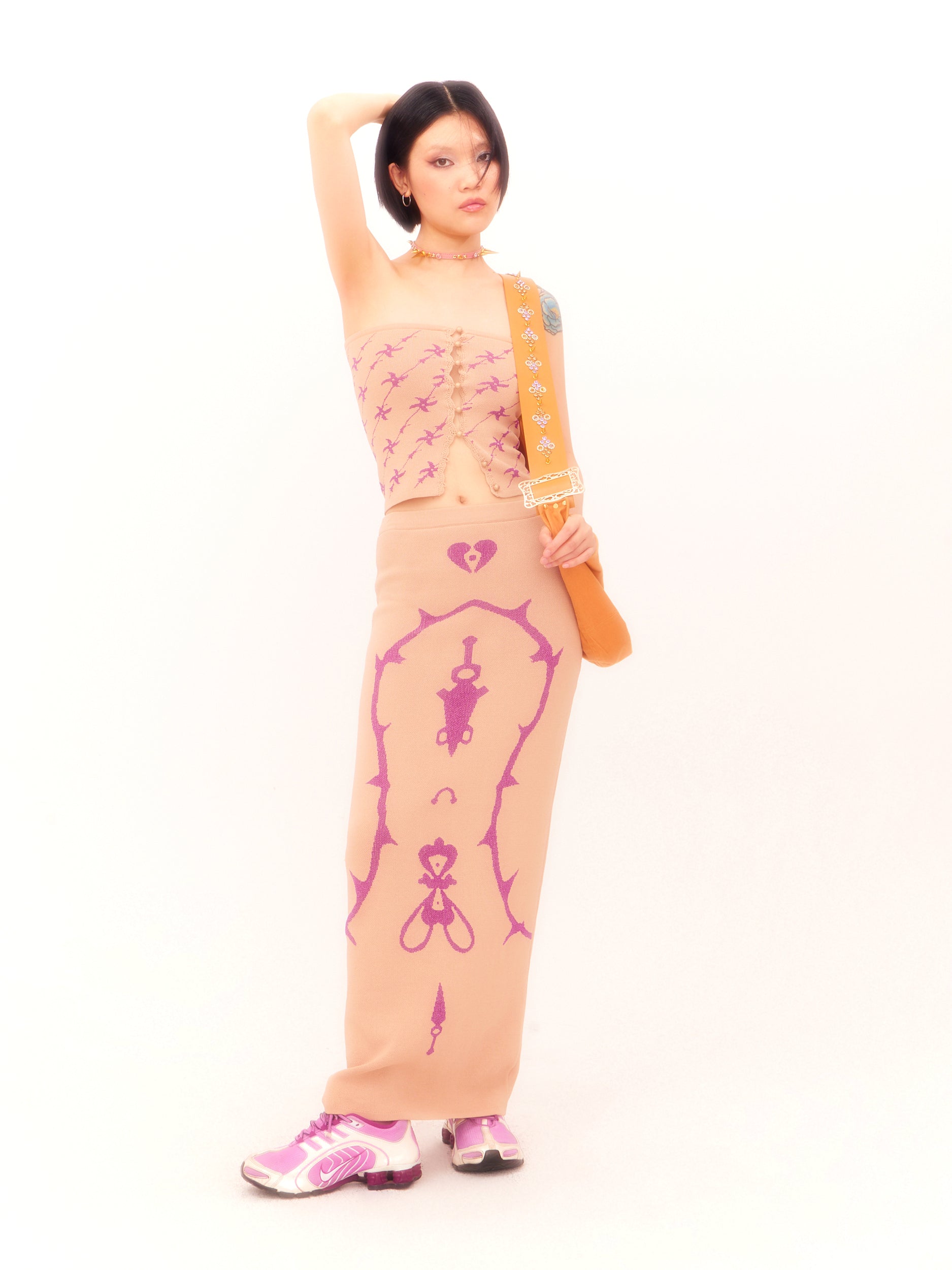 30%Off Nodress Hidden Weapon Khaki Knit Long Skirt – Nφdress