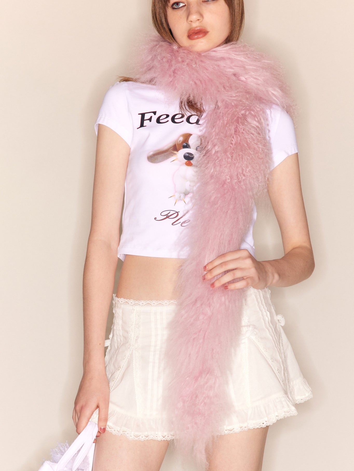 Nodress Feed Me Puppy Print Tシャツ　y2k Nodress Feed Me Puppy Print Tシャツ y2k