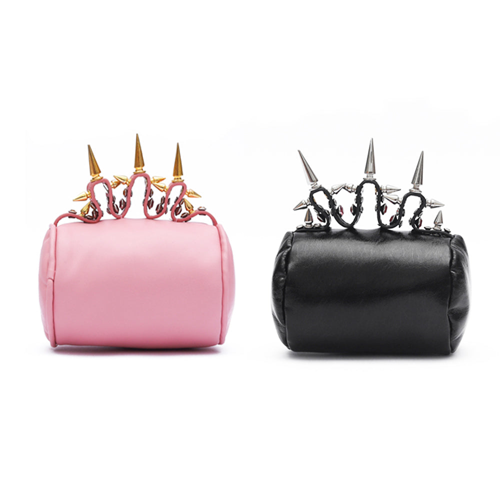 30%Off Nodress Rhinestone Brass Knuckles Leather Handbag – Nφdress